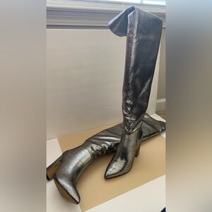 NEW- just in time for the holidays! Express Metallic Over the Knee Boots Sz 7